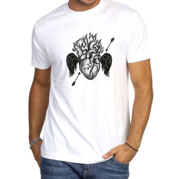 Hello T-Shirt Design 2020-005, Burning Heart