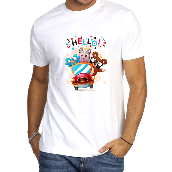 Hello T-Shirt Design 2020-2041, Hello, Pets in Car
