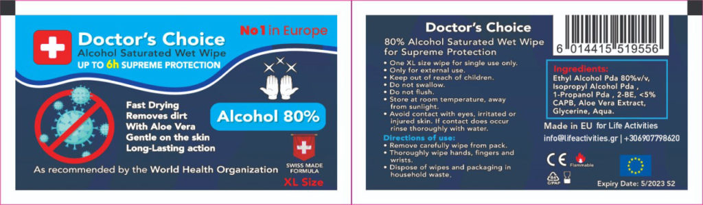 Doctor's Choice 80% Alcohol Wet Wipe - Antivirus & Antibacterial Doctor's Choice 80% Alcohol Wet Wipe - Antivirus & Antibacterial