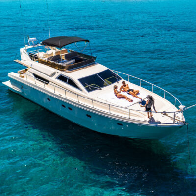 Luxury Motor Yacht Ferretti 54 feet for charter in Greece