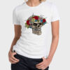Μπλουζάκι Τυπωμένο 2020-2107-1, White Skull with Flowers, Hello Design