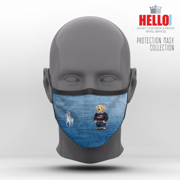 Υφασμάτινη Μάσκα Προστασίας POLO RALPH LAUREN, BEAR DRAWING-03, Hello Exclusive Design-2021-3006
