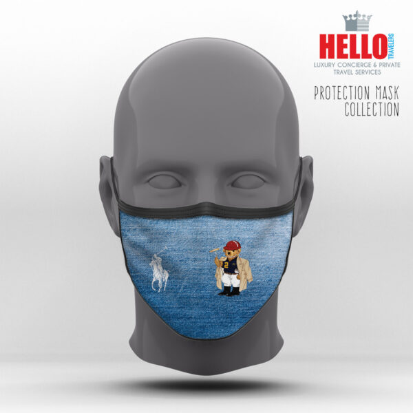Υφασμάτινη Μάσκα Προστασίας POLO RALPH LAUREN, BEAR DRAWING-04, Hello Exclusive Design-2021-3006