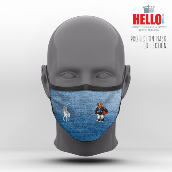 Υφασμάτινη Μάσκα Προστασίας POLO RALPH LAUREN, BEAR DRAWING-05, Hello Exclusive Design-2021-3006