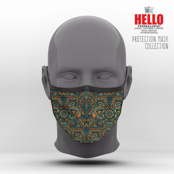 Υφασμάτινη Μάσκα Προστασίας Retro Colorful Pattern, HED-2021-3042