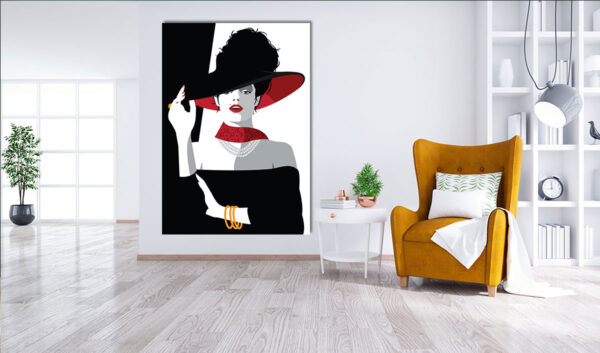 Πίνακας Ζωγραφικής, Μοντέρνα Γυναίκα με Καπέλο, HEP-2021-4129