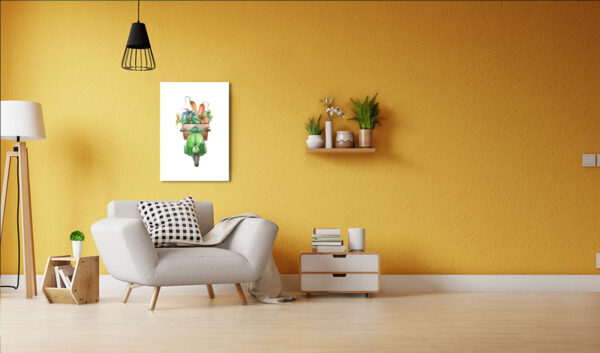 Πίνακας Ζωγραφικής, Πράσινη Vespa με Λαχανικά, HEP-2021-4136A