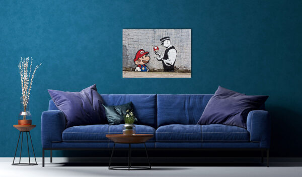 Πίνακας Ζωγραφικής, Super Mario and Policeman with Mushroom, Banksy, HEP-2021-4214