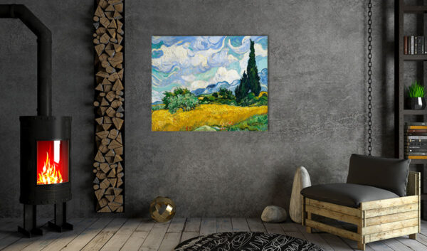 Πίνακας Ζωγραφικής, Wheat Field with Cypresses (1889), Vincent Van Gogh, HEP-2021-4374
