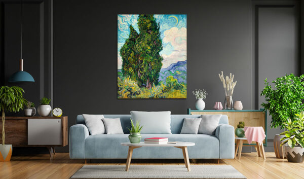 Πίνακας Ζωγραφικής, Cypresses (1889), Vincent Van Gogh, HEP-2021-4378