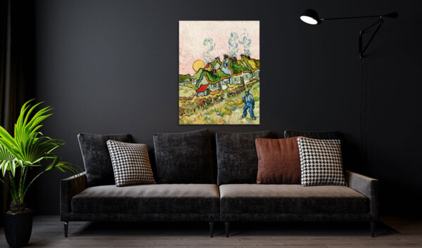 Πίνακας Ζωγραφικής, Houses and Figure (1890), Vincent Van Gogh, HEP-2021-4382