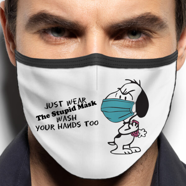 Υφασμάτινη Μάσκα Προστασίας Just Wear The Stupid Mask, Snoopy, Hello Exclusive Design-2021-3233